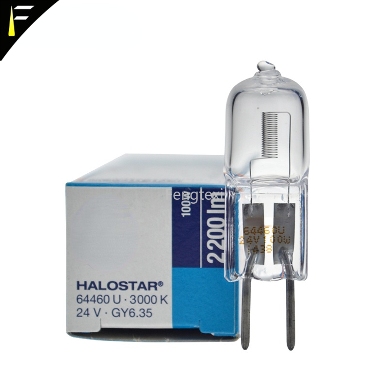 Halogen Bulb 64435 64445U 64460U 24V50W100W for Surgical Shadowless Lamp Optical Projector Halogen Lamp Censor Light Bulbs