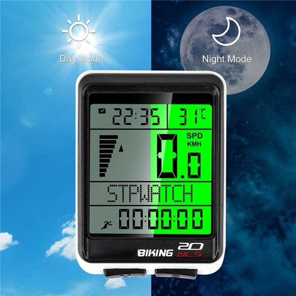 GPS Waterproof Bicycle Computer Wireless Bicycle Odometer Stopwatch Speedometer 2.1 Inch Bicycle Computer 5 Languages Stopwatch