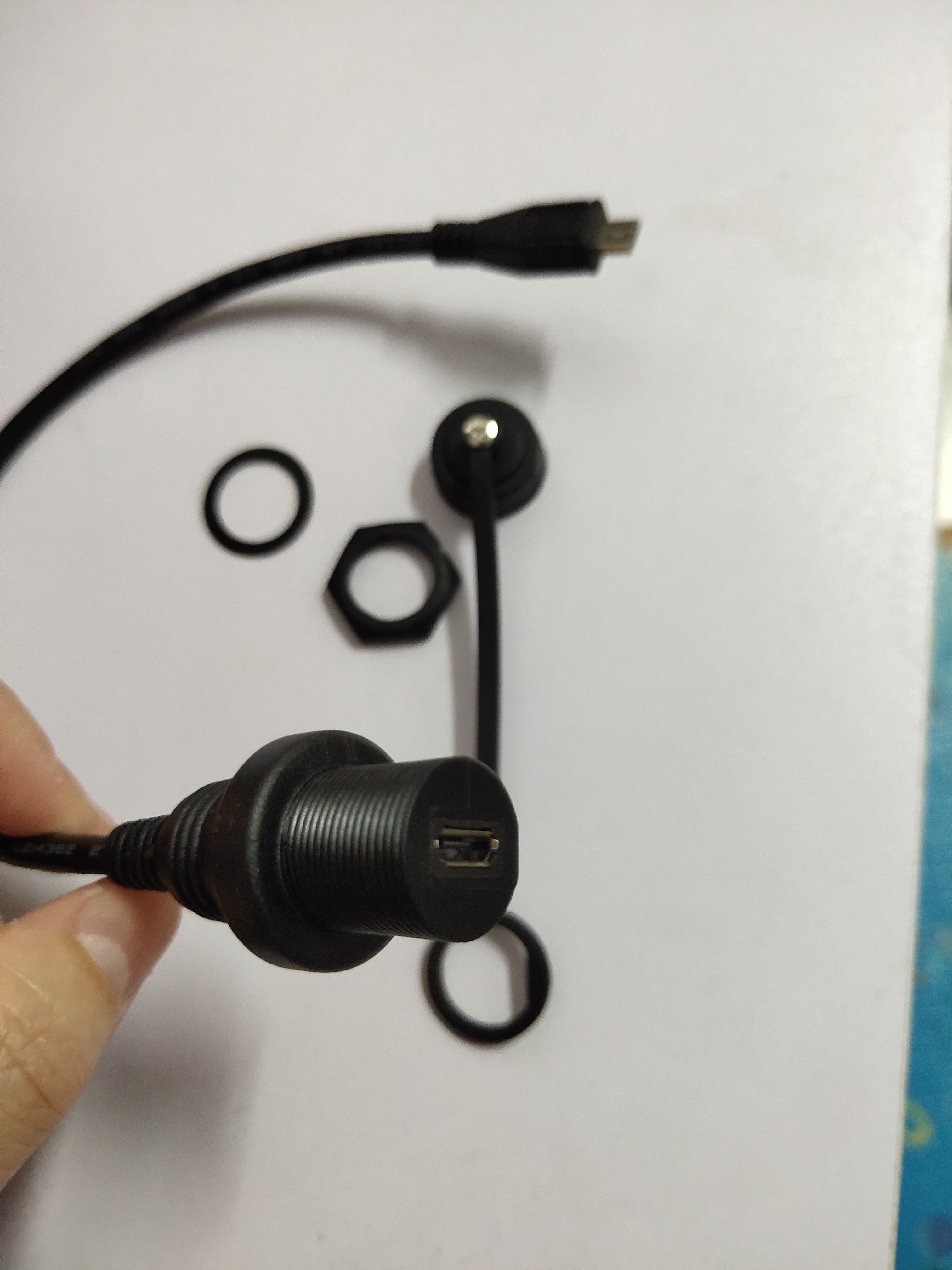 Micro USB 2.0 IP67 Waterproof Cable,Micro-USB 5pin IP 67 Male to Female Panel Mount WaterProof Connector Extension cord