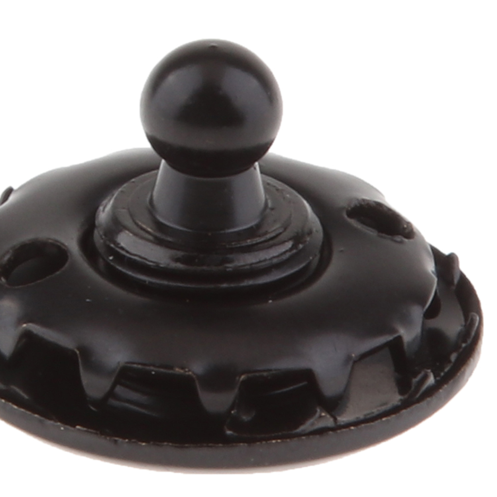 Black Chrome Fastener Schroef Snaps Knop Stud Snaps 3/8 "Diameter