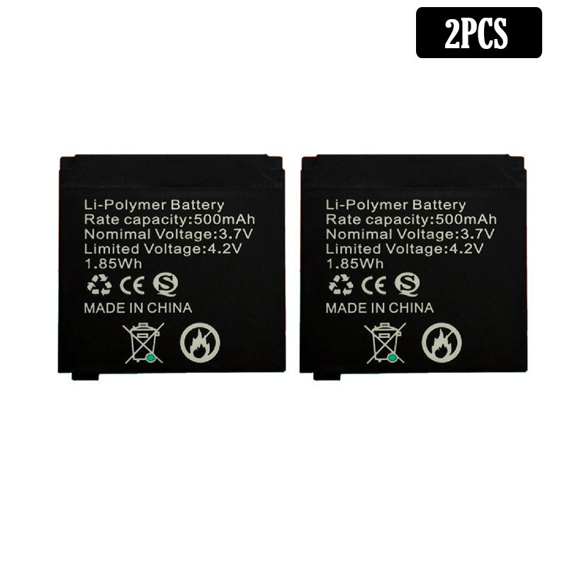 1-2 stuks brand 3.7V 500mAh Oplaadbare Li-Ion Polymeer Batterij Voor Slimme Horloge Q18 robot Lithium batterijen: 2pcs