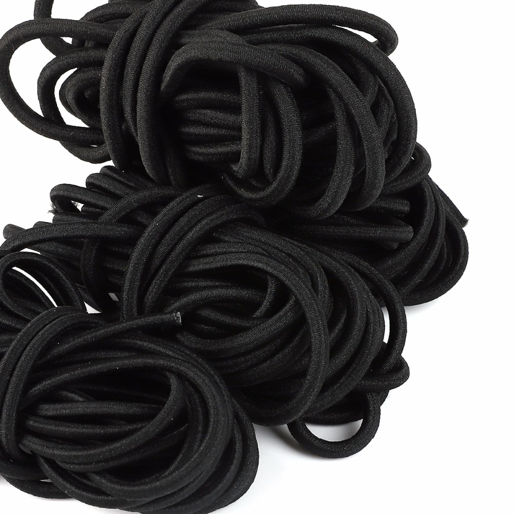 Black Round Elastic Cord Beading Stretch Thread/String/Rope for Necklace Bracelet Jewelry Making 1/1.5/2/.2.5/3/4/5 mm Diameter