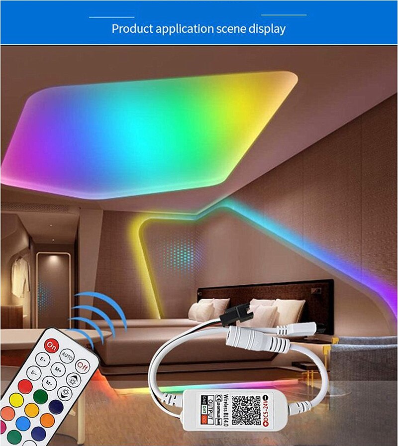 WS2812B Led Strip Controller DC5-24V 21key IR Remote Control Smart Bluetooth APP Controller For WS2811 SK6812 LED Strip Lights