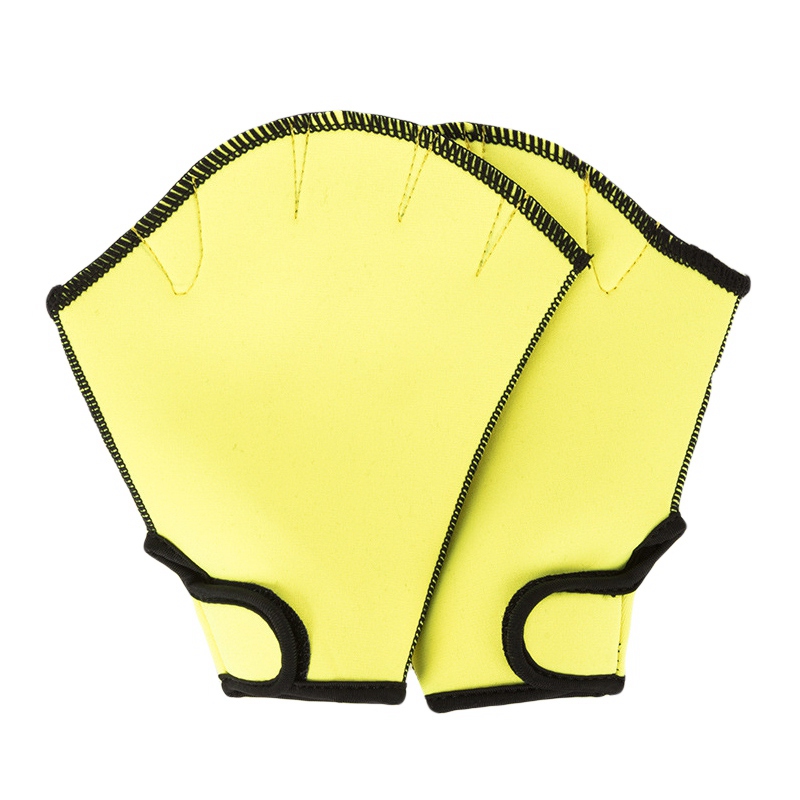 Water Aerobics Jogger Swimming Surfing Diving Webbed Paddle Gloves Training Water Aerobics Resistance Gloves: Yellow / M