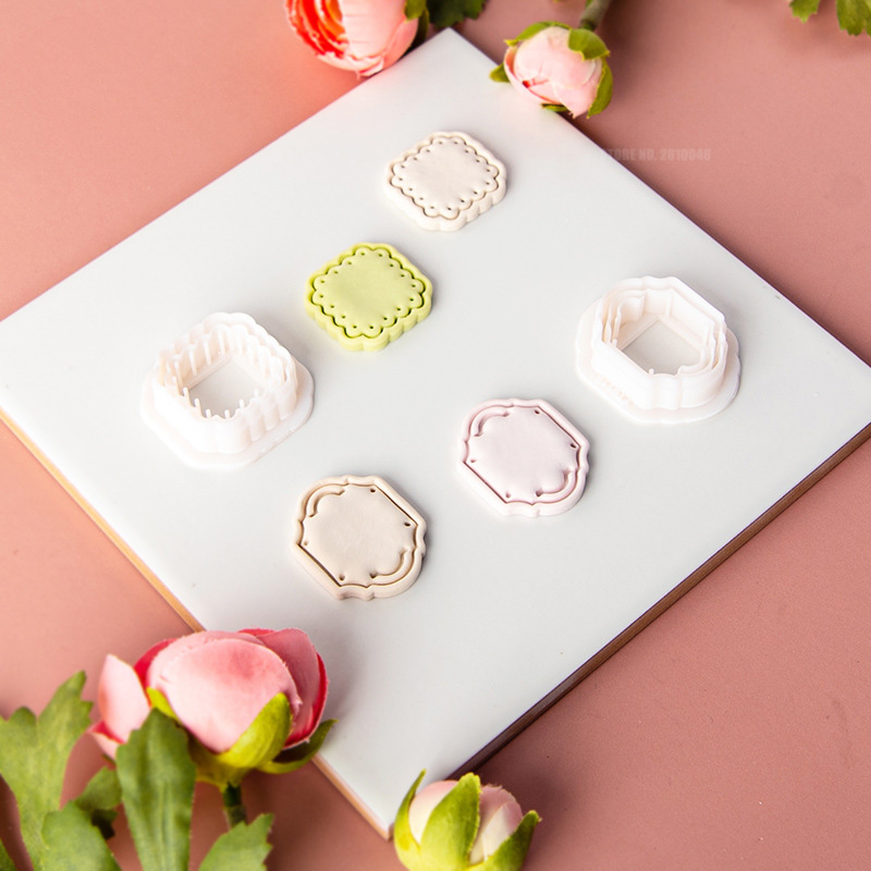 Lace Frame Polymer Clay Cutter Retro Texture Embossing Mold Polymer Clay Tools Polymer Clay DIY Earring Mold