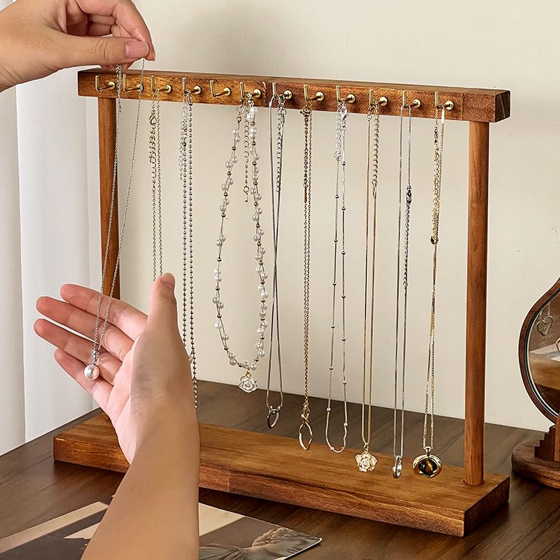 Sieraden Organisator Display Stand Massief Houten Ketting Hangend Aanrecht Rek Voor Kettingen Oorbellen Armbanden Showcase Opbergrek