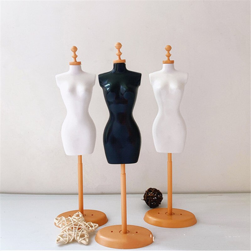 Mannequin porte-vêtements de poupée 30cm, Mini robe de mariée modèle d&#39;armoire porte-jupe Miniature Support 5 pièces, 1/6
