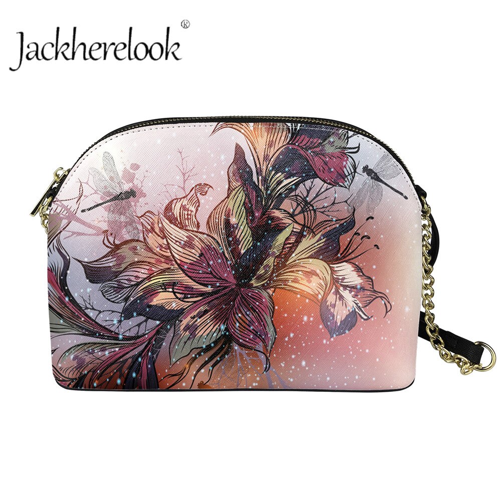 Jackherelook meisjes casual draagbare handtas dames vlinderpatroon rits schelp messenger ketting pu leer patry club tassen: Zba 799 d 49