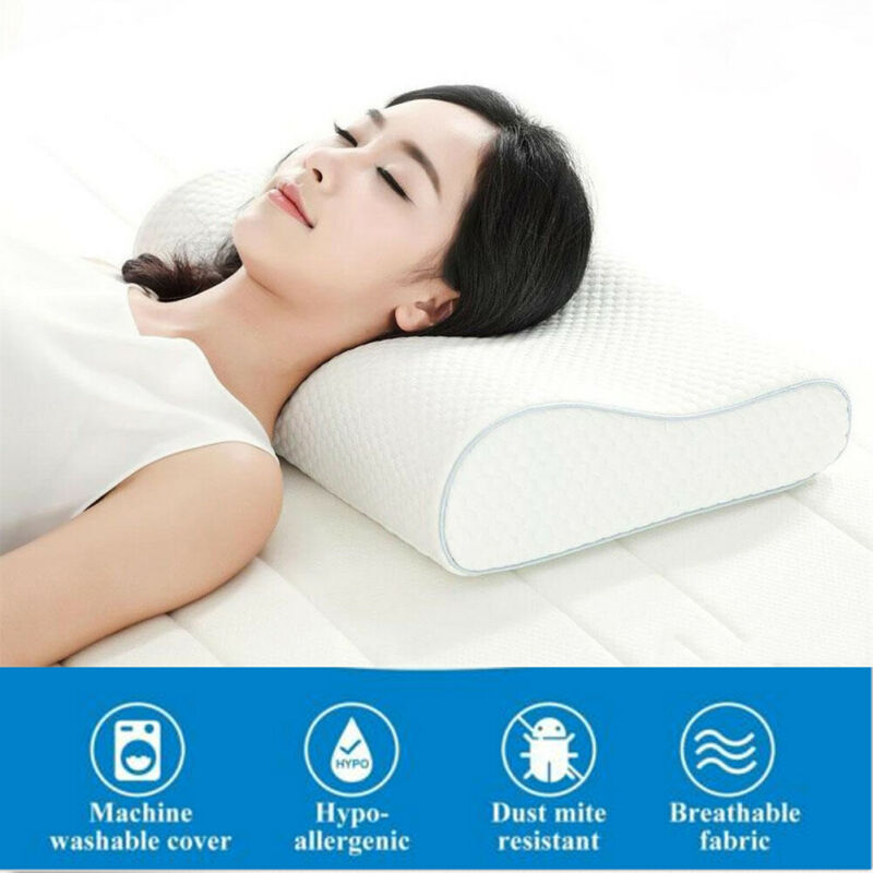 Almohada ortopédica grande de algodón para dormir, cojín de espuma viscoelástica de lujo para la cabeza, cuello, espalda y hombros, soporte para el dolor, respiración y cama