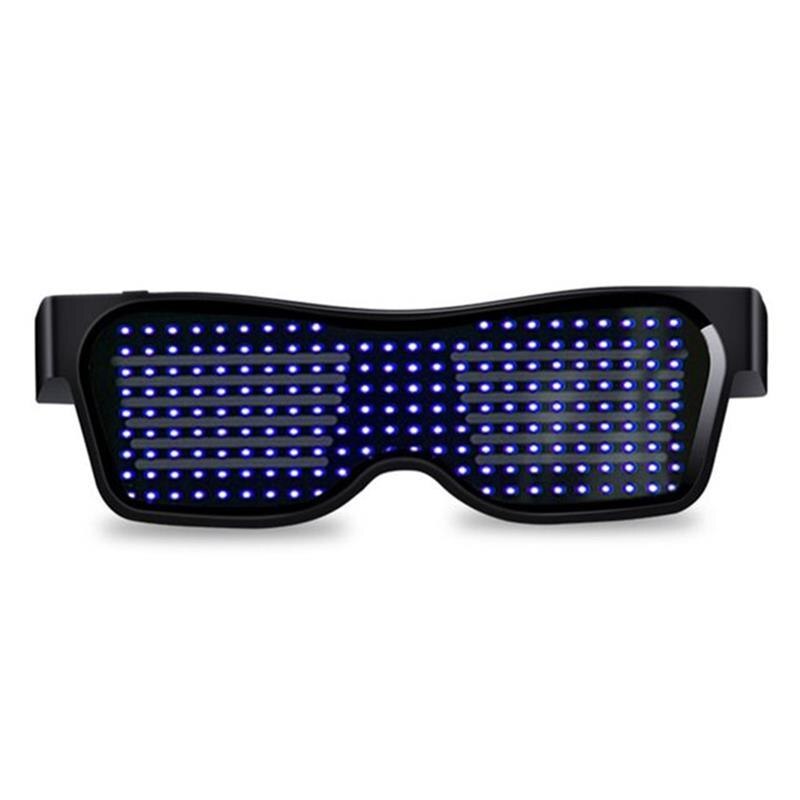 DIY Magic Bluetooth Led Party Glasses APP Control Luminous Glasses USB Charge Edit Multi-lingual Quick Flash LED: Blu-ray