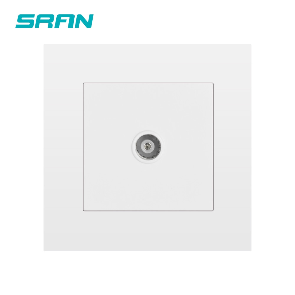 SRAN TV interface socket home decoration wall TV signal access outlet 86mm*86mm Flame retardant PC panel white/black/gold