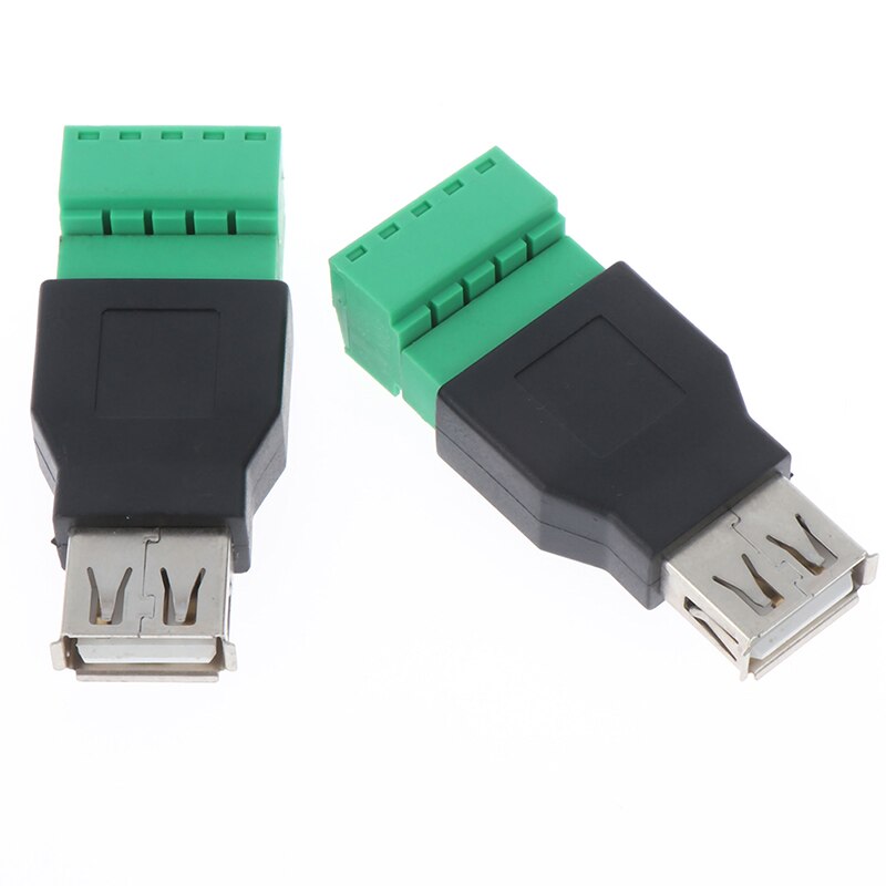 1Pc Usb Female Naar 5P Schroef Shield Plug Terminal Adapter Connector