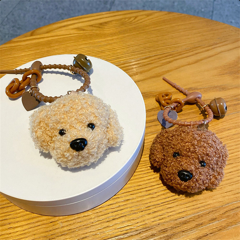 Nuevos llaveros colgantes de perro de peluche caniche de peluche para mujeres, hombres y niñas, llavero de coche, llavero, bolso, accesorios DIY, para pareja