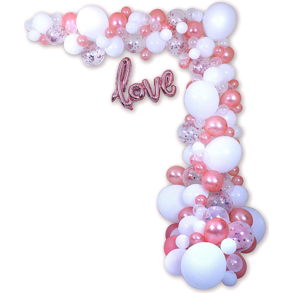 Ballon Boog Guirlande Kit Liefde Rose Goud Confetti Clear Ballonnen Accessoires Voor Bruiloft Baby Shower Bachelorette Engagement