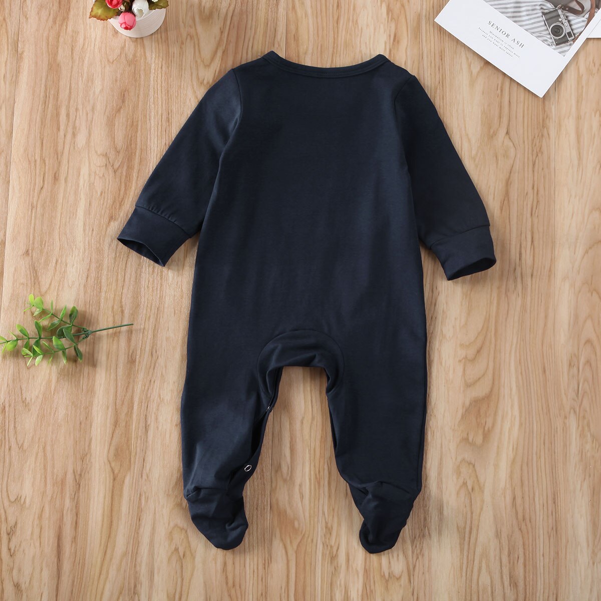Nyfödda bebiskläder 0-6m nyfödda barn bebis pojkar flickor kläder footies långärmade randiga tecknade print kläder outfit set