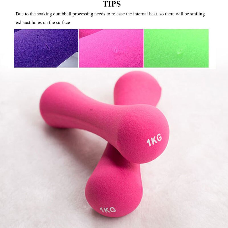 Haltères en néoprène pour femmes, poids des mains, 750g, poignée antidérapante, petits haltères en fer pour l'entraînement de force, 3lb, 2 pièces
