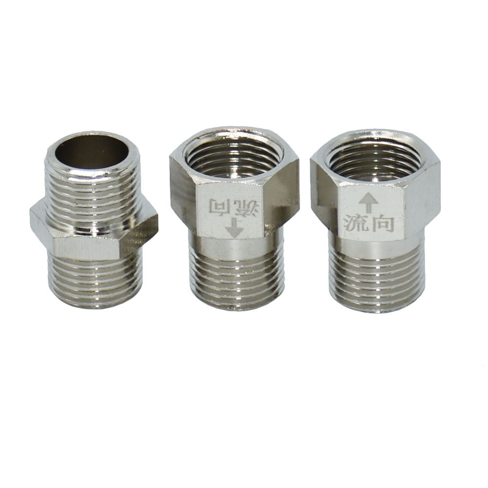 1/2" 3/4 Inch Thread Check Valve Connector Brass Copper Bathroom Water Heater Toilet Connector Coupler One-way Joint Adapter