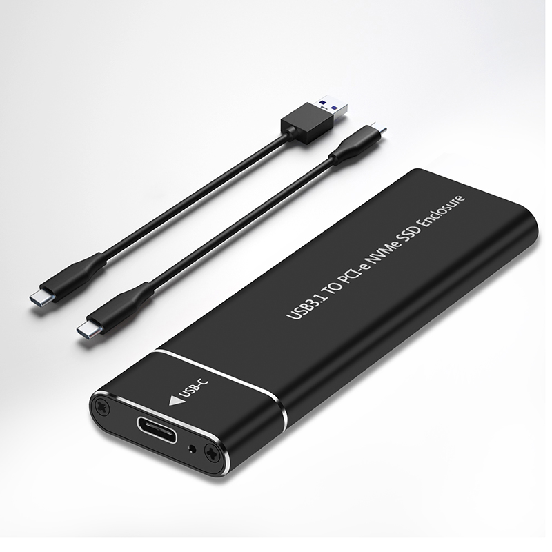 M.2 NVMe SSD Enclosure Adapter Aluminum Case USB C 3.1 Gen2 10Gbps to NVMe PCIe External Box for 2230/2242/2260/2280 M2 NVMe SSD: WHITE