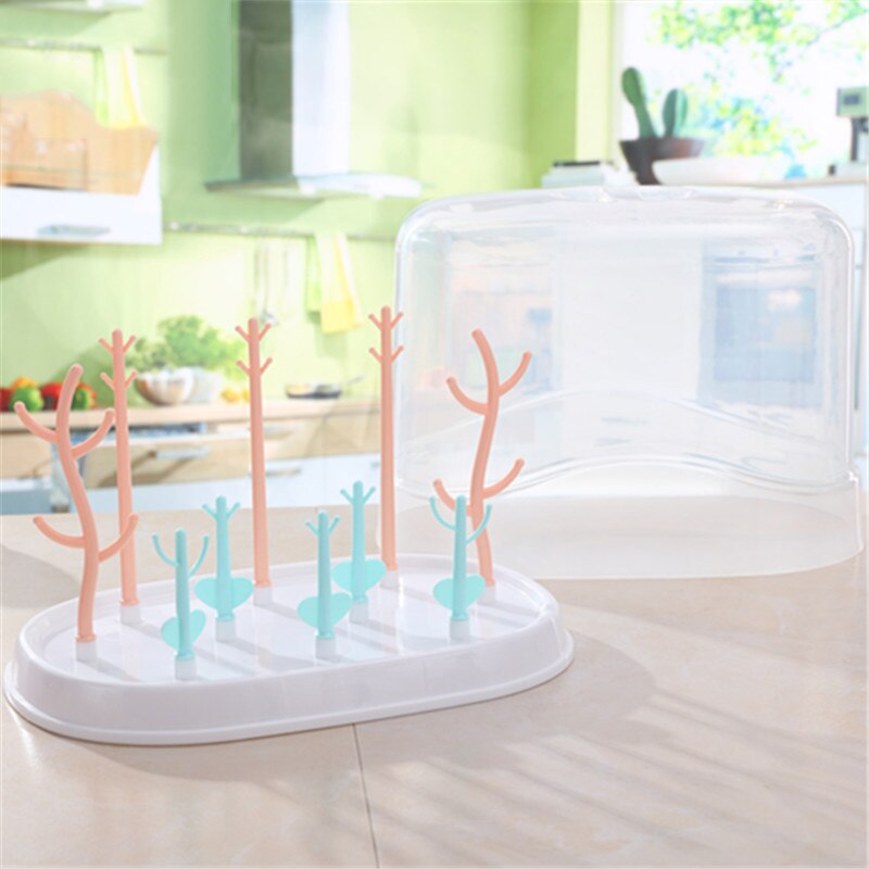 Bébé Lait Bouteille Séchoirs avec Couvercle Nettoyage Sécheuse Égouttoir Stockage Bouteilles Vidange Support Sec anti-Poussière