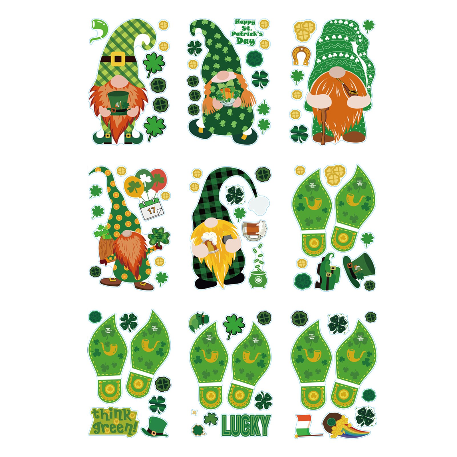 St Patricks Day Shamrock En Leprechaun Die Hoek Over Een Groene Bannerachtergrond Grenst Grens De Overheadmening Achtergrond Van Image208947804