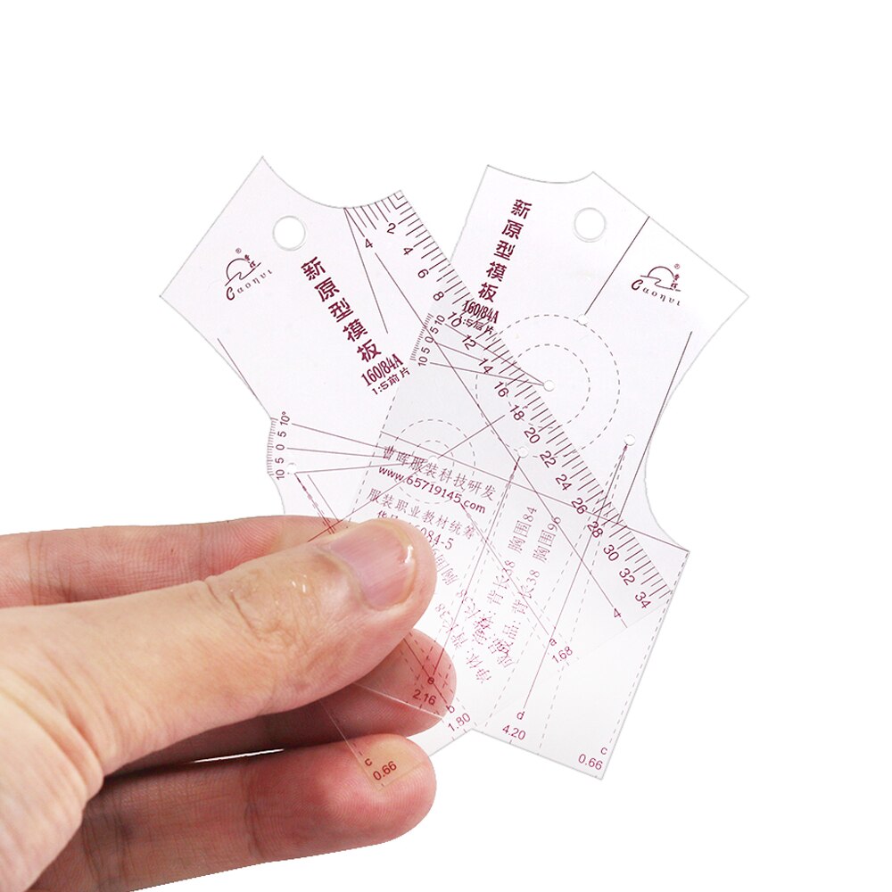2 uds herramientas de costura pequeña curva de plástico regla de dibujo a medida regla para coser costura de patrones DIY ropa
