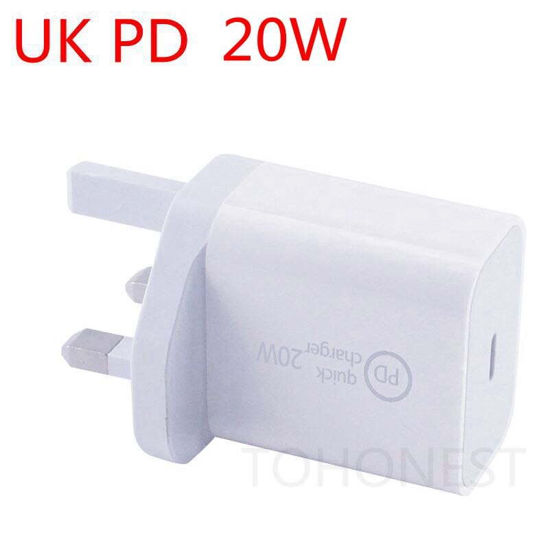 18W PD USB Typ C Schnelle Ladegerät Adapter Für iPhone 11 Profi XR X Xs Max 12 Mini Schnelle PD ladegerät Hafen EU uns UK AU Stecker Reise Zauberstab: 20W UK