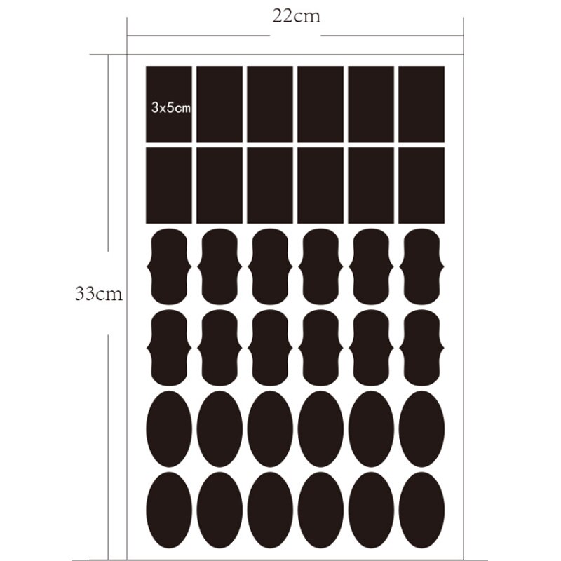 Diy Pvc Blackboard Sticker 180 Stks/set Waterdicht Eenvoudig Schrijven Sticker Keuken Tag Label Sticker Kruidkruik Sticker Met Witte Pen