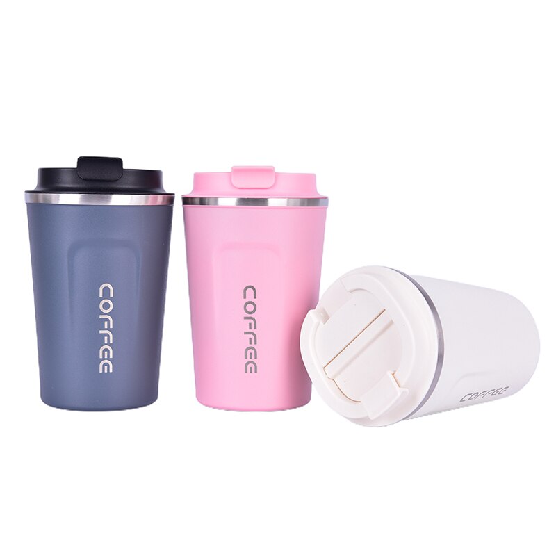 Taza de café de acero inoxidable, termo grueso grande para coche, Taza Termo de viaje, termo para , 380/500ML