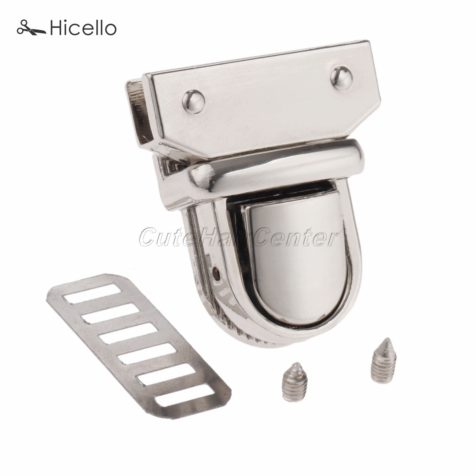 1 Set Tasche Verschluss Lock Twist Drehen schlösser Zink-legierung 33*29mm für Gepäck Leder Taschen Kleidung Schuhe nähen Zubehör Handwerk Hicello: Silver