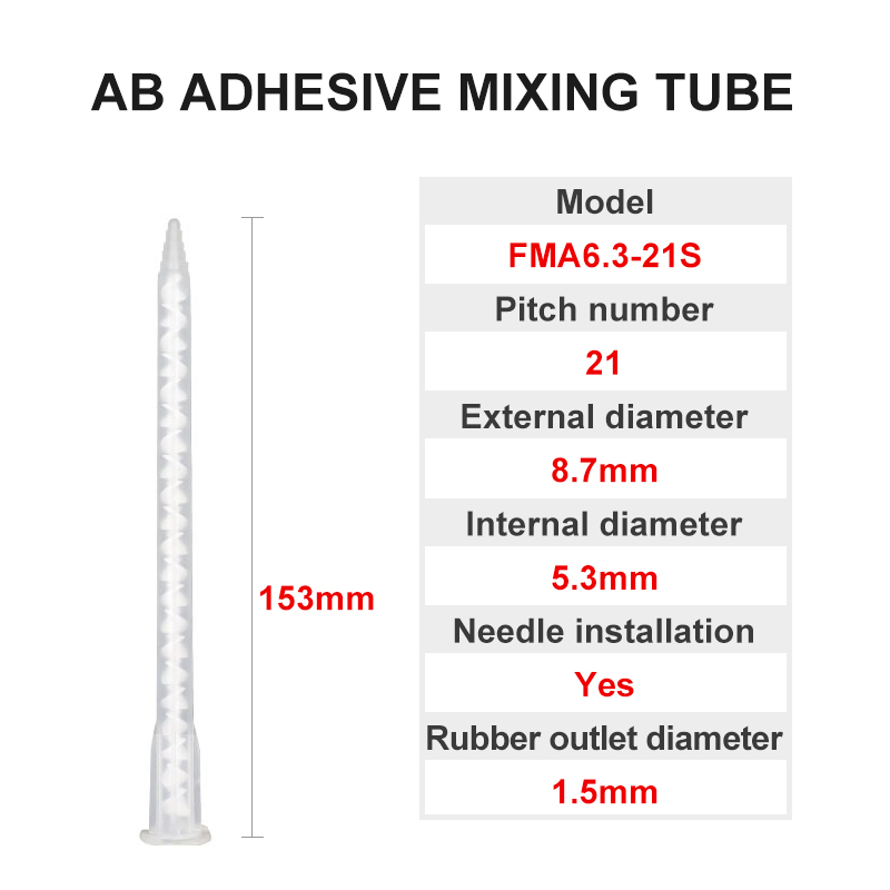 50 stks Epoxy Statische Mixer Lijmen Doseren Mengmondstuk Hars AB Lijmen Mengbuis voor Twee Componenten Vloeistof Mengmachine