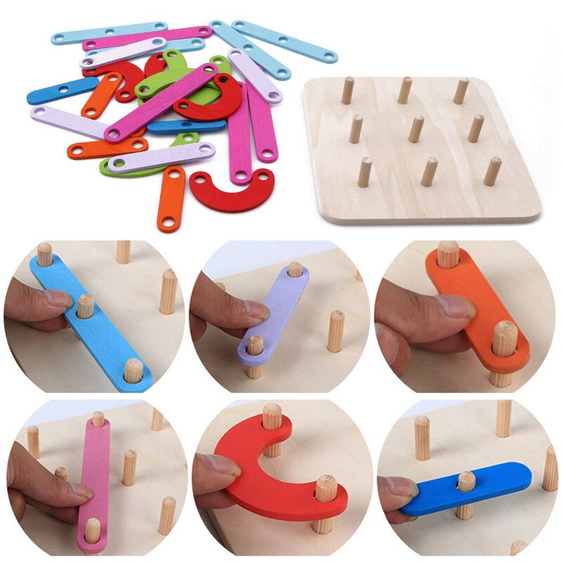 Creatieve Kleurrijke Geometrische Vorm Kolom Set Digitale/Letters/Dier Puzzel Speelgoed Baby Houten Verbeelding Educatief Speelgoed