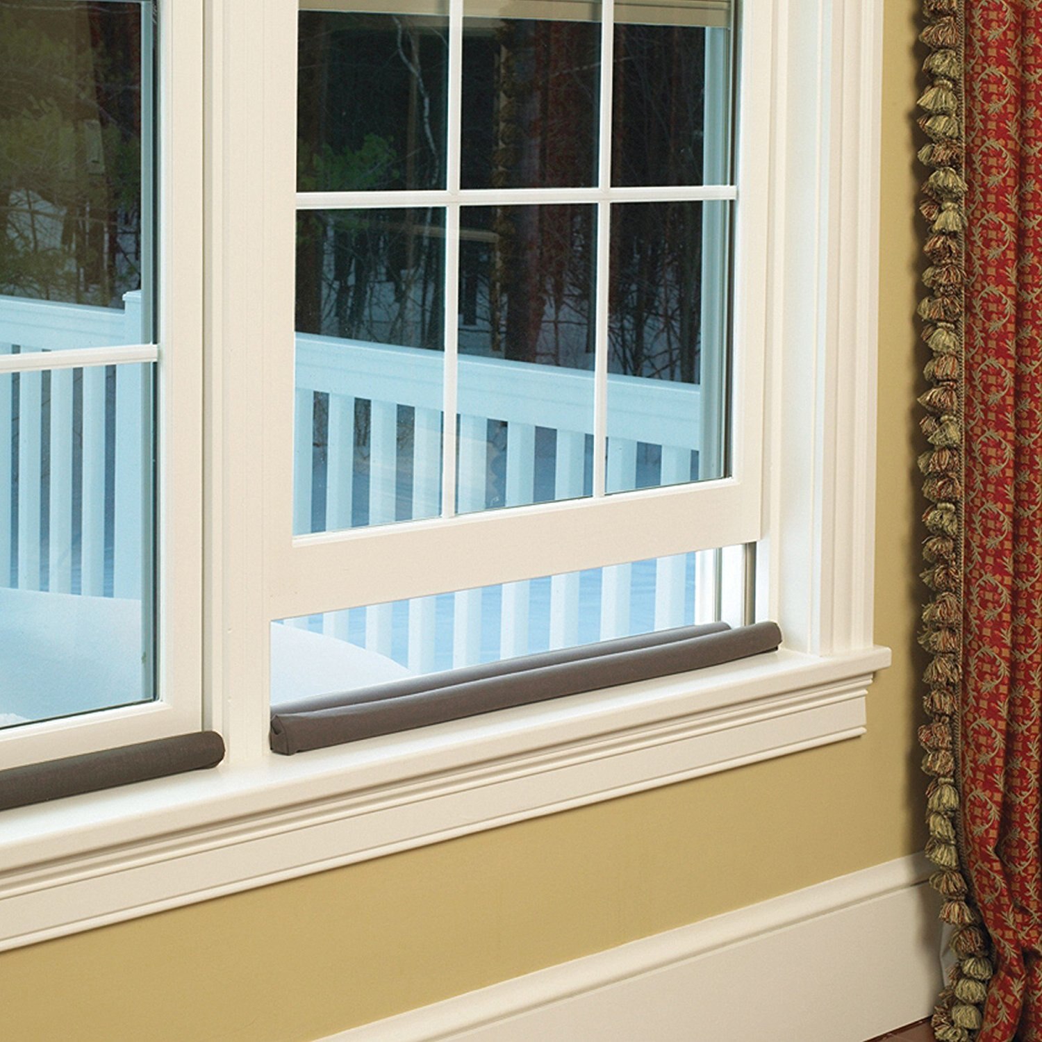 36 Inch Fleece Draft Stopper - Door & Window Draft Guard, Energy Saver, Machine Washable