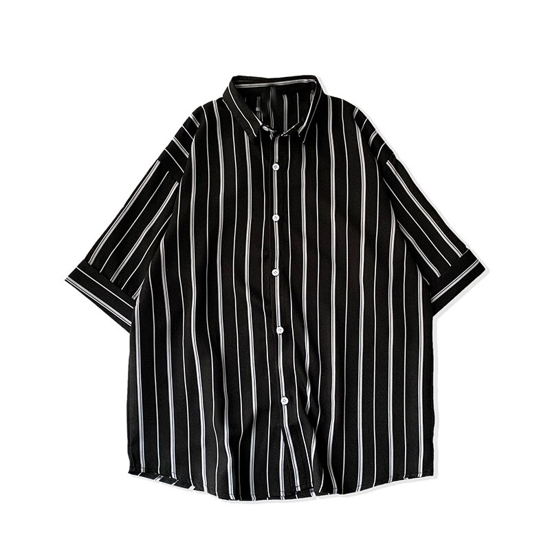 Rento paita miesten raitapainatus kesäpaidat katuvaatteet plus koon hip hop -tyylinen miesten pusero havaijilainen chemise homme