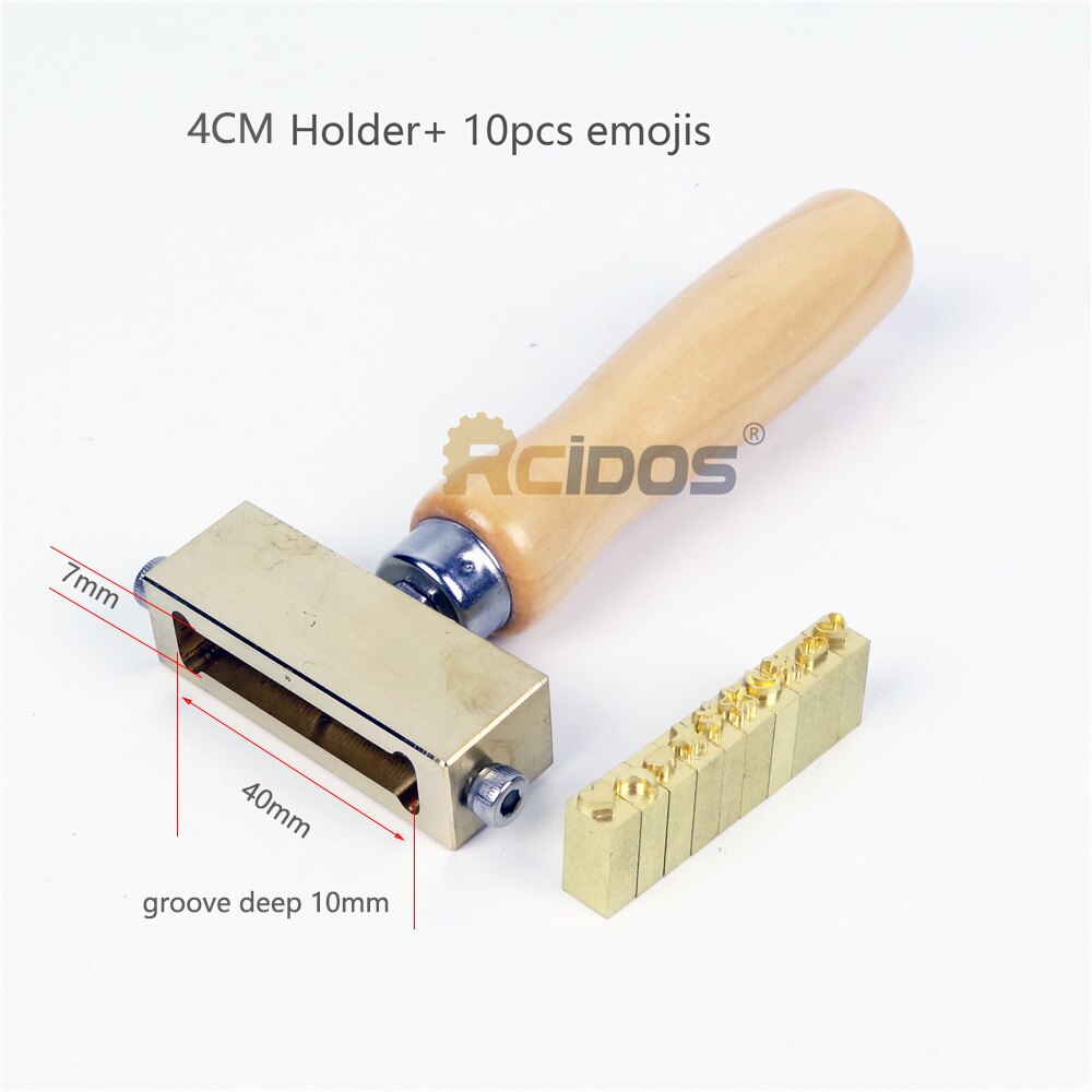 RCIDOS-Herramientas de estampado de letras de latón, martillo Manual para estampar en frío: 4cm Holder-Emojis