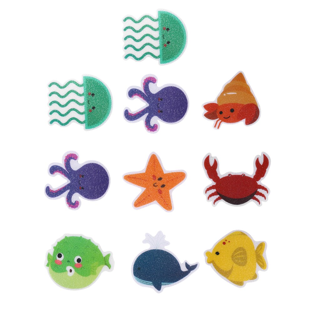 20pcs Marine Cartoon Stickers Cartoon Bathtub Stickers Slip Prevention Decals Self-adhesive Tub Pasters: Assorted Color 20pcs