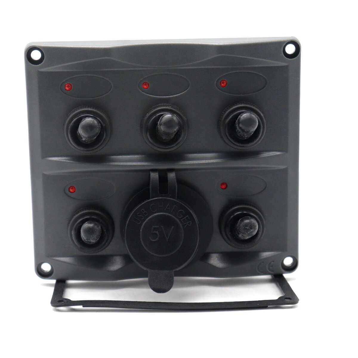 12 V/24 V Modified Breadboard 5 Group on-off Rotating Switch Panel + 5V 3.4A Car Mounted Charger