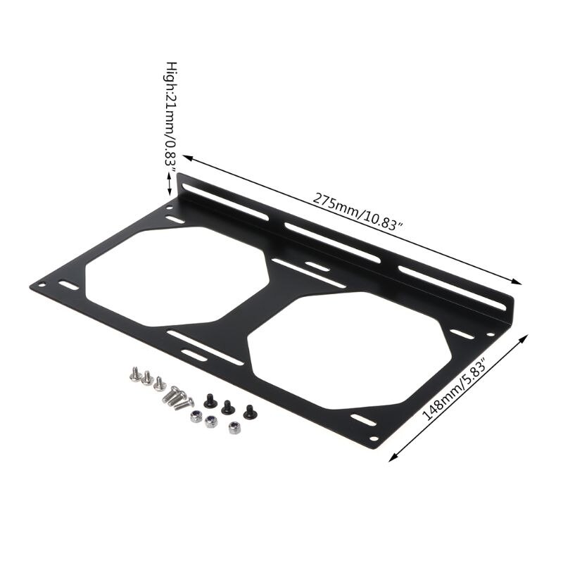 Fan Bracket 240 Radiator Mounting Bracket Water Cooler for 12/14CM Fan Holder External Computer Case Heatsink Gadget Accessories: Gold