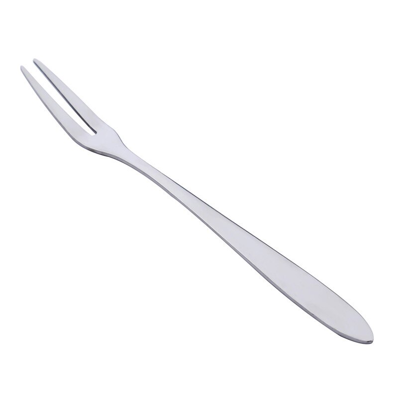 Stainless Steel Two-tine Fork set Fruit Fork Tableware Multiple Use Snack Cake Dessert Forks Cafeteria Home Flatware @1