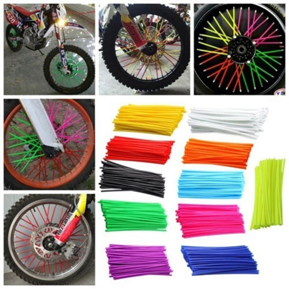 36Pcs Bike Motorcycle Wheel Spoke Wraps Rim Skin Cover Guard Motocross Kits