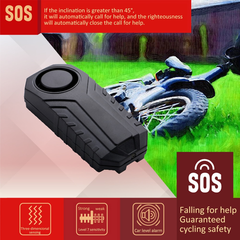 Bike Protecter 113dB Anti-Theft Vibration Motorcycle Bike Security Alarm Waterproof Burglar Alarm Theft Protection