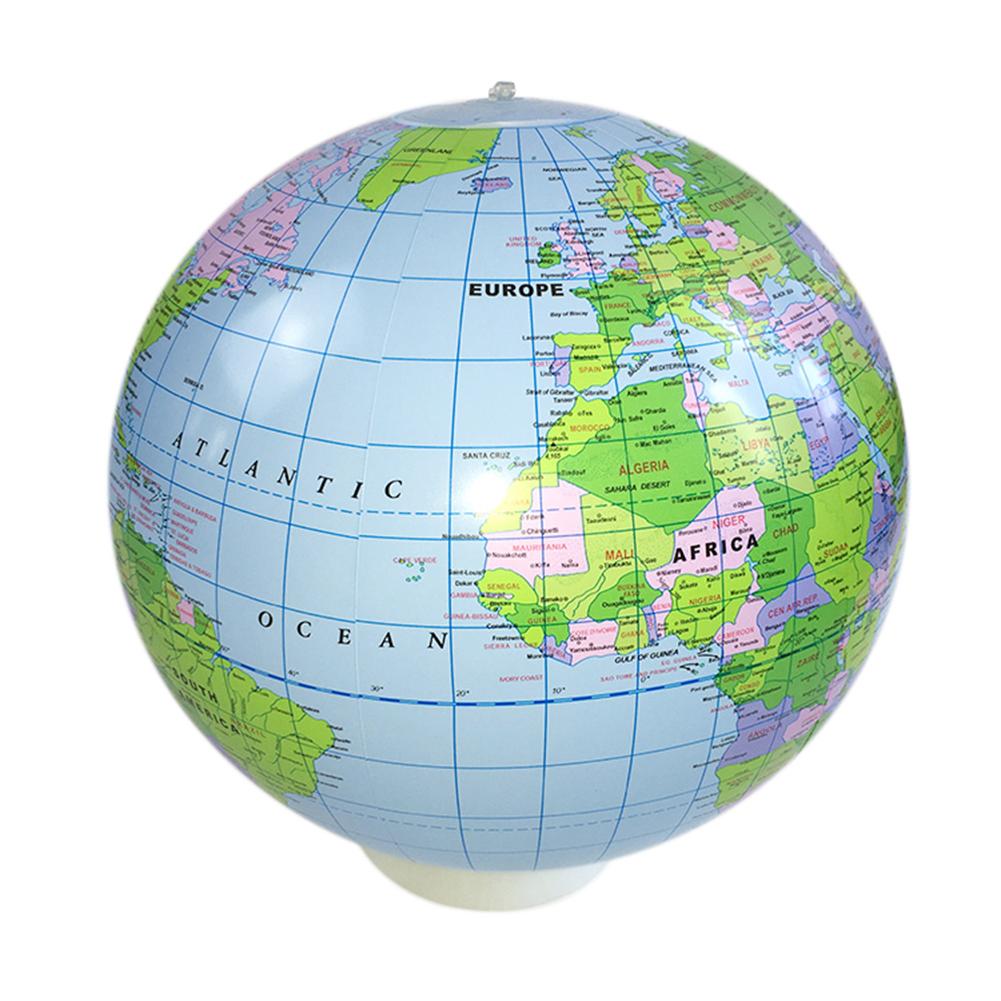 16Inch Inflatable Globe World Earth Ocean Map Ball Geography Learning Educational Beach Ball Kids Geography Educational Supplies