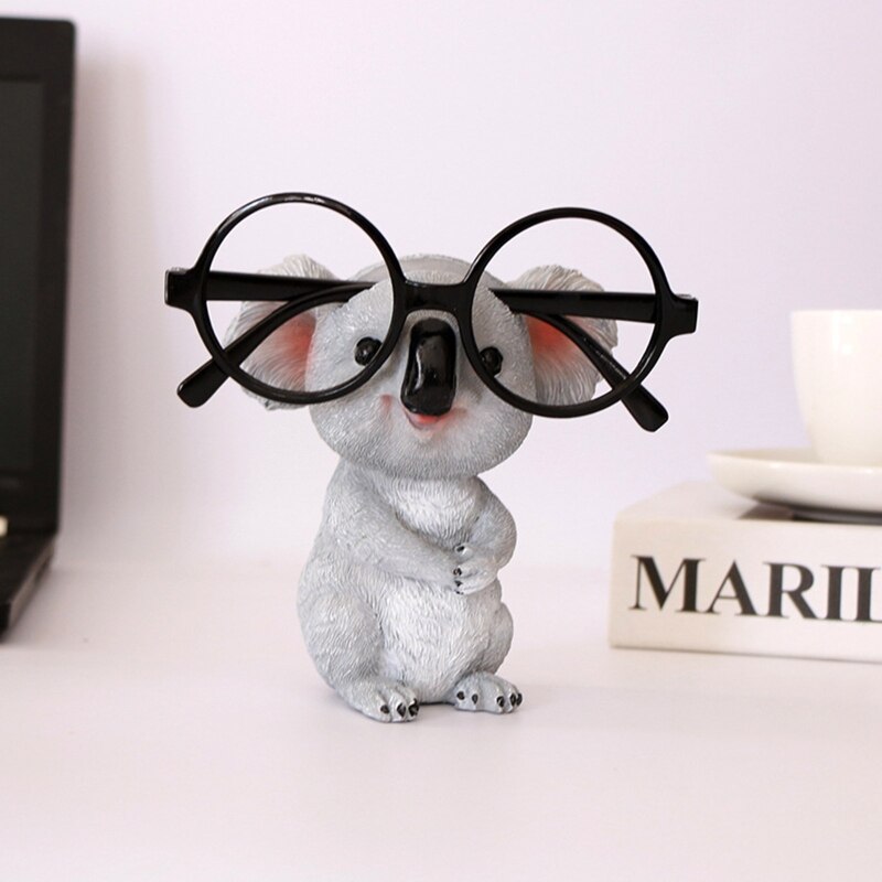 Leuke Koala Beeldjes Glazen Houder Hars Standbeeld Brillen Pen Display Stand R9UF