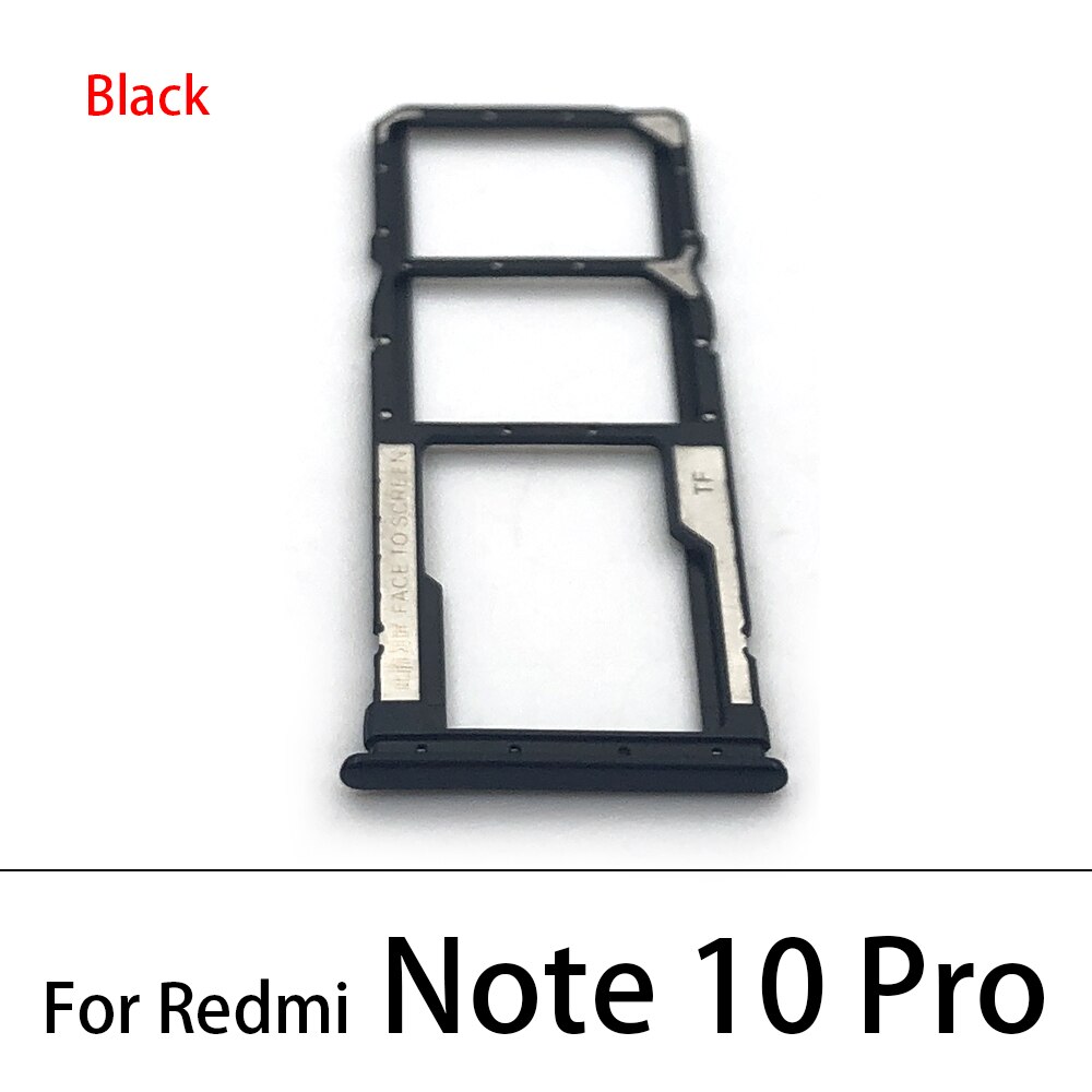 Nowy zamiennik dla Xiaomi Redmi uwaga 10 Pro uwaga 9S 9 8 Pro 7 Nano SIM uchwyt karty taca Chip gniazdo uchwyt Adapter gniazdo + Pin: Note 10 Pro Black