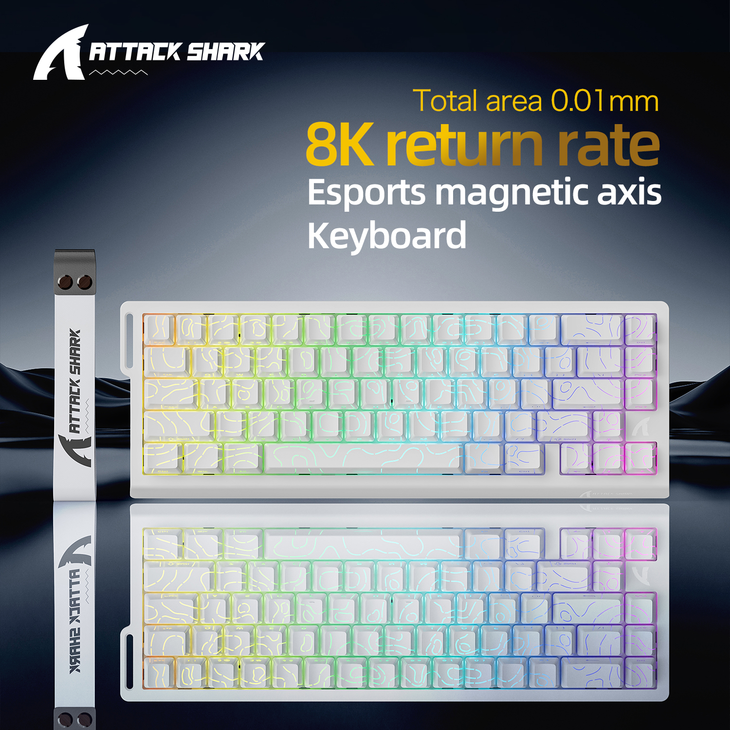 Attack shark X68HE Mechanical Keyboard ,8K Magnetic Switch,0.01mm RT Accuracy,128K Scan Rate, RGB Customs Gaming Keyboards