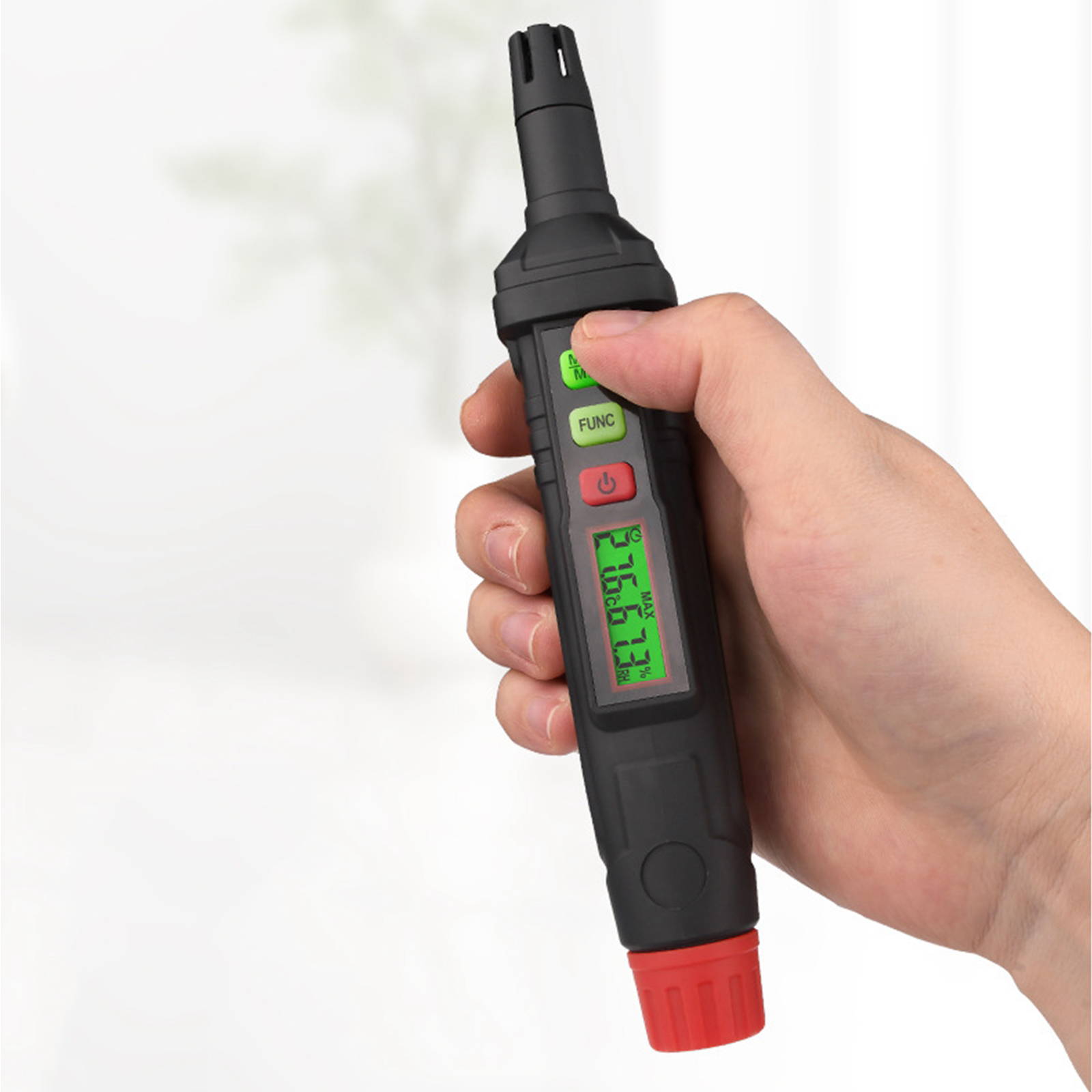 HT62 Portable Digital Display Temperature Hygrometer with Green Backlight for Aquaculture In Family Apartment Greenhouse