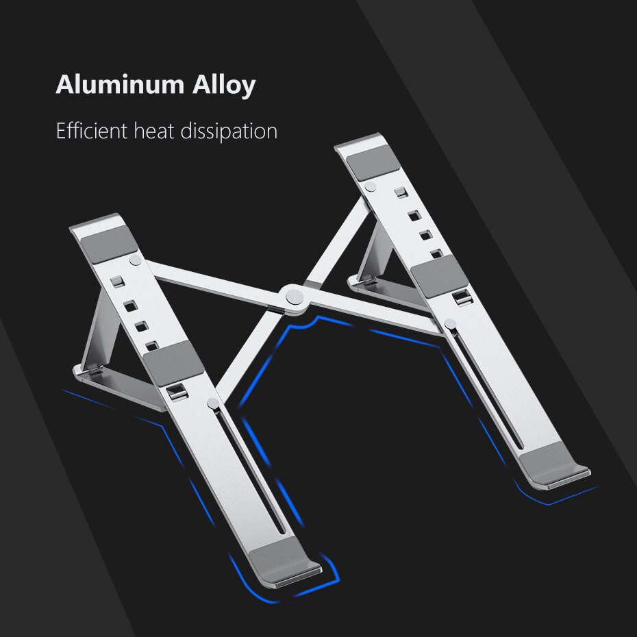 X Style 4 Angles Adjustable Foldable Aluminum Laptop Stand Desktop Notebook Holder Desk For 7-15 Inch Macbook Pro Air