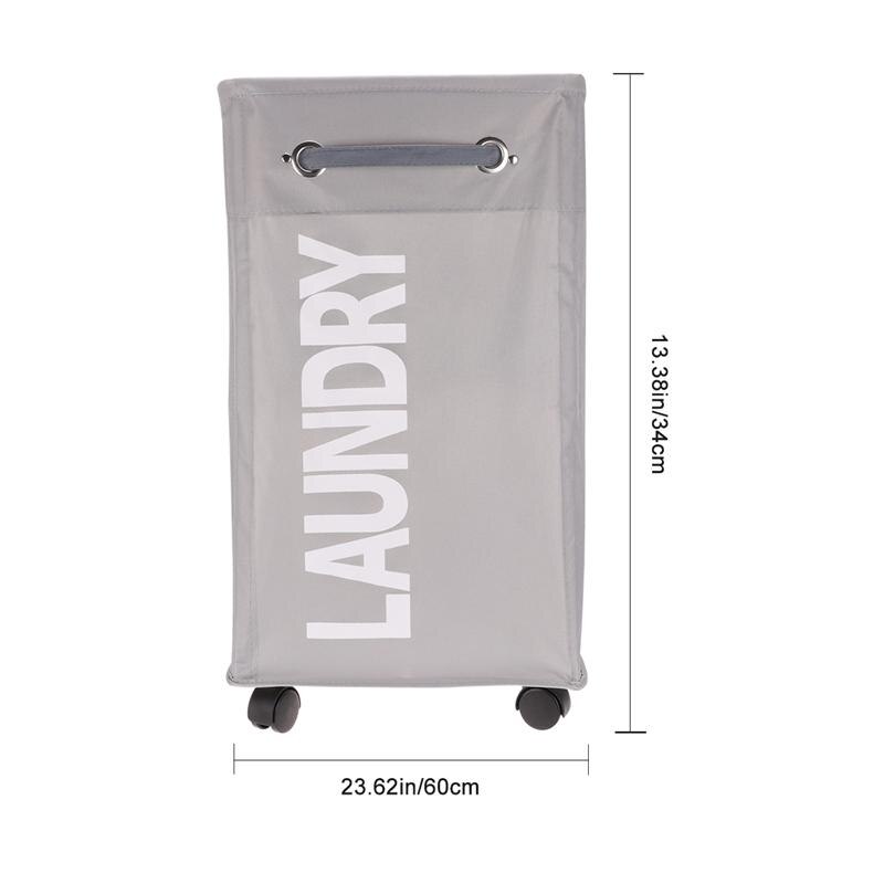 1Pc Wheeled Laundry Hamper Portable Laundry Roller Dirty Clothes Organizer