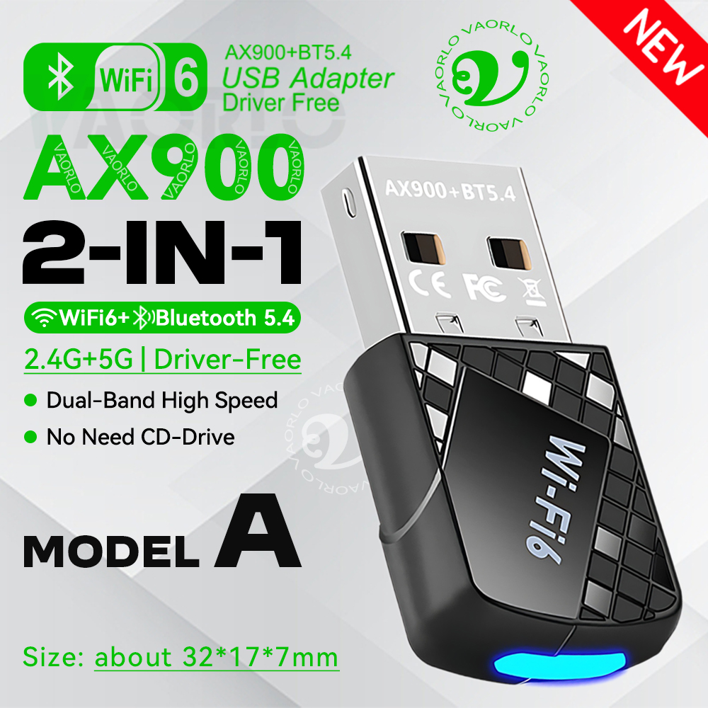 AX900 WIFI6 USB-Adapter 2-in-1 Bluetooth 5.4 Dualband 2,4 G und 5 GHz 900 Mbit/s WiFi 6 802.11AX Hochgeschwindigkeits-Mini-WLAN-Netzwerkkarte Empfänger-Dongle für PC-Laptop Sieg 10/11 Treiber kostenlos: WEISS