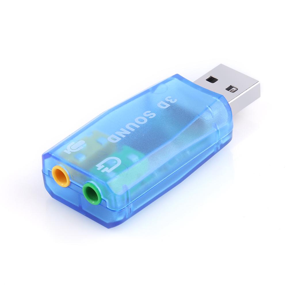 External USB Sound Card for PC desktop 3D Audio Headset Microphone Adapter Supports 3D Sound Plug-And-Play