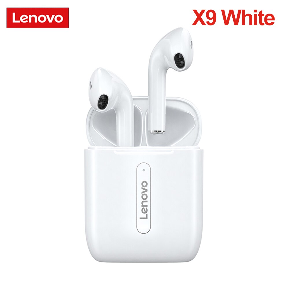 Lenovo-auriculares inalámbricos LP1/LP1S/X9/X18/XT90/XT91/QT83, Bluetooth 5,0, con Control táctil, deportivos, TWS, intrauditivos: X9 White